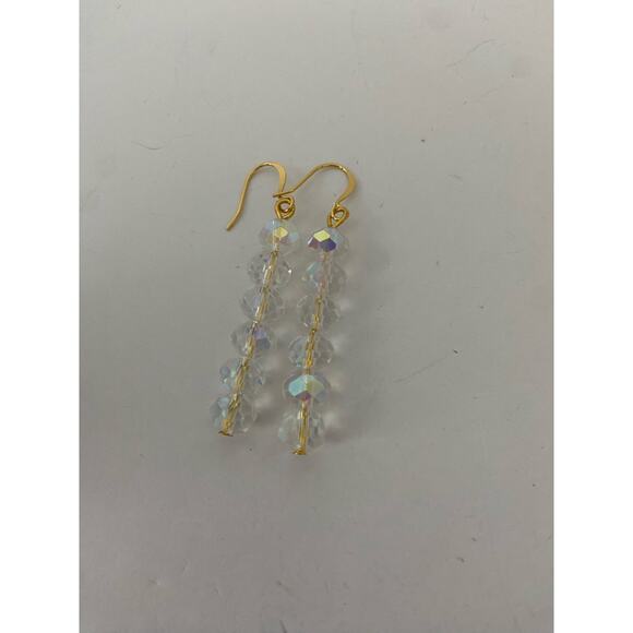 Clear sparkly glass bead earrings - Picture 4 of 4